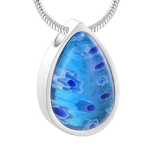 GMLRTOSPT Wunderschöner Ascheschmuck in Anhängerketten, Gedenkasche-Andenken, Ascheschmuck für Damen, blaue Blumen GMLRTOSPT Wunderschöner Ascheschmuck in Anhängerketten, Gedenkasche-Andenken, Ascheschmuck für Damen, blaue Blumen von GMLRTOSPT