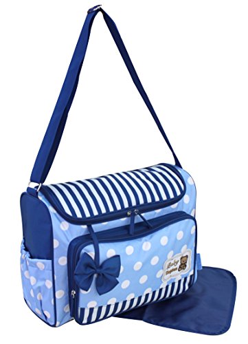 GMMH 2 tlg Wickeltasche Pflegetasche Windeltasche Babytasche Farbauswahl (3140, blau) von GMMH