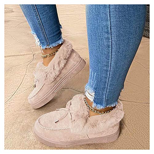 GMRZ Corashoes Plateaustiefel, Mode Flache Stiefel Für Frauen Lässige Schneeschuhe Mit Pelz Gefüttert Winterwarme Stiefel Anti-Rutsch Bequeme Thermoschuhe Plüsch Turnschuhe,Beige,US:8 GMRZ Corashoes Plateaustiefel, Mode Flache Stiefel Für Frauen Lässige Schneeschuhe Mit Pelz Gefüttert Winterwarme Stiefel Anti-Rutsch Bequeme Thermoschuhe Plüsch Turnschuhe,Beige,US:8 von GMRZ