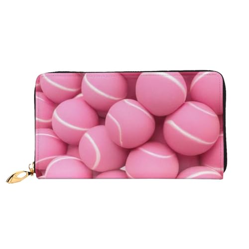 GMSGHJHDR 3D Brighttennis Balls Lange Leder Geldbörse für Frauen mit Reißverschluss - PU Leder Geldbörse mit mehreren Kartenfächern und Münzfach, Stilvolle Clutch Phone Card Holder, Größe 3D, von GMSGHJHDR