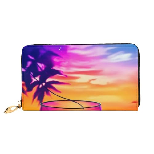 GMSGHJHDR 3D Bunte Glasgeldbörse für Damen mit Reißverschluss, PU-Leder, Geldbörse mit mehreren Kartenfächern und Münzfach, stilvoller Clutch, Handy-Kartenhalter, Größe 3D, Einheitsgröße, von GMSGHJHDR