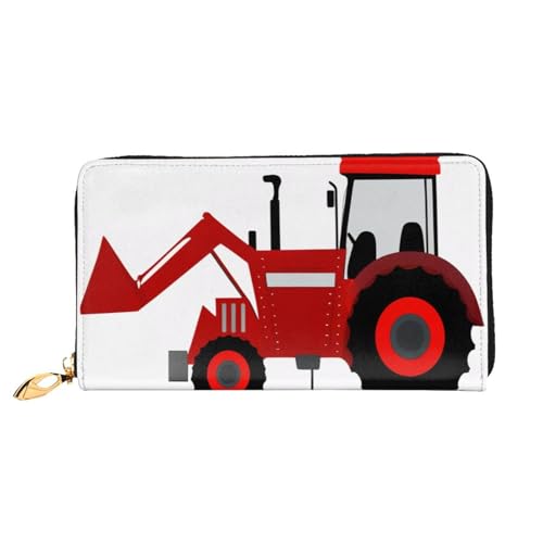 GMSGHJHDR 3D Cartoon Traktor Lange Leder Geldbörse für Frauen mit Reißverschluss - PU Leder Geldbörse mit mehreren Kartenfächern und Münzfach, Stilvolle Clutch Phone Card Holder, Größe 3D, von GMSGHJHDR