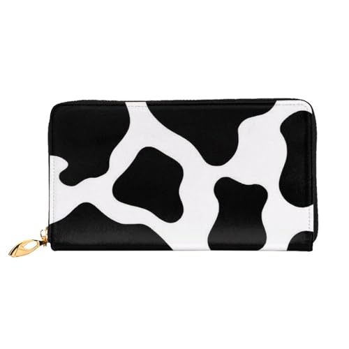 GMSGHJHDR 3D Cow Spot Lange Leder Geldbörse für Frauen mit Reißverschluss - PU Leder Geldbörse mit mehreren Kartenfächern und Münzfach, Stilvolle Clutch Phone Card Holder, Größe 3D, Einheitsgröße, von GMSGHJHDR