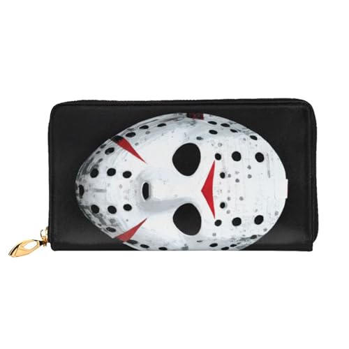GMSGHJHDR 3D Horror Skull Lange Leder Geldbörse für Damen mit Reißverschluss - PU Leder Geldbörse mit mehreren Kartenfächern und Münzfach, Stilvolle Clutch Phone Card Holder, Größe 3D, Einheitsgröße, von GMSGHJHDR