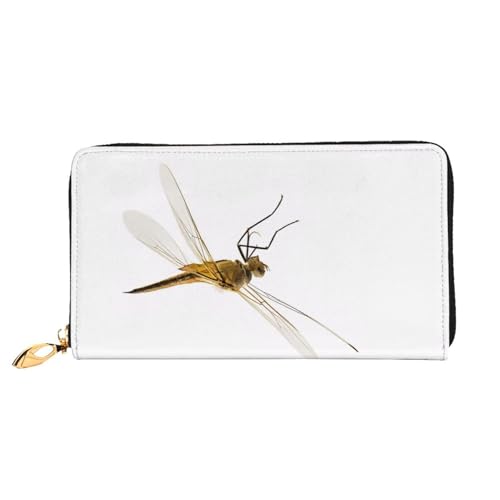 GMSGHJHDR 3D Libelle Lange Leder Geldbörse für Damen mit Reißverschluss - PU Leder Geldbörse mit mehreren Kartenfächern und Münzfach, Stilvolle Clutch Phone Card Holder, Größe 3D, Einheitsgröße, von GMSGHJHDR