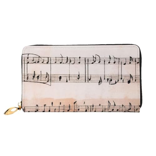 GMSGHJHDR 3D Musiknote Lange Leder Geldbörse für Frauen mit Reißverschluss - PU Leder Geldbörse mit mehreren Kartenfächern und Münzfach, Stilvolle Clutch Phone Card Holder, Größe 3D, Einheitsgröße, von GMSGHJHDR