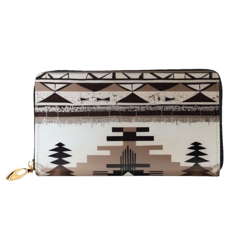 GMSGHJHDR 3D Native Lange Leder Geldbörse für Damen mit Reißverschluss - PU Leder Geldbörse mit mehreren Kartenfächern und Münzfach, Stilvolle Clutch Phone Card Holder, Größe 3D, Einheitsgröße, von GMSGHJHDR