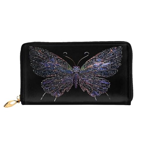 GMSGHJHDR 3D Schmetterling Lange Leder Geldbörse für Damen mit Reißverschluss - PU Leder Geldbörse mit mehreren Kartenfächern und Münzfach, Stilvolle Clutch Phone Card Holder, Größe 3D, Einheitsgröße, von GMSGHJHDR