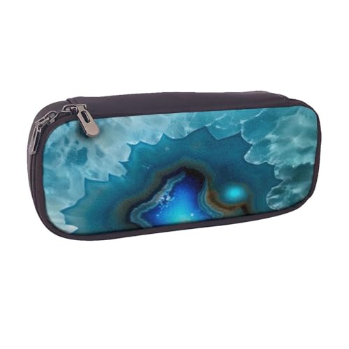 GMSGHJHDR Bright Mushrooms Art 3D-Druck Leder Federmäppchen Große Kapazität Federmäppchen Schule Schreibwaren Organizer Tasche mit Reißverschluss Stifteetui für Mädchen Jungen Studenten College Büro von GMSGHJHDR