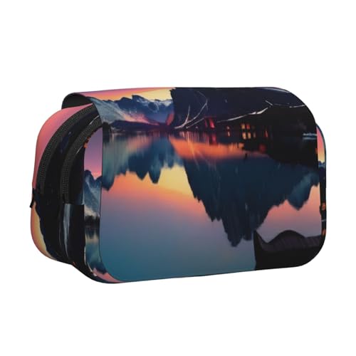 GMSGHJHDR Großes Federmäppchen, Ananas, 3D-Druck, doppeltes Klapp-Federmäppchen, Doppelreißverschluss, Stiftetasche, Schreibwaren-Aufbewahrung, Organizer für Schule, Studenten, Mädchen, Jungen von GMSGHJHDR