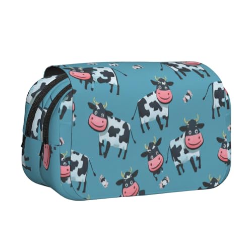 GMSGHJHDR Großes Federmäppchen, niedliches weißes Geister-Halloween-Muster, 3D-Druck, Doppel-Klappetui, Doppelreißverschluss, Stiftetasche, Schreibwaren-Aufbewahrung, Organizer für Schule, Studenten von GMSGHJHDR