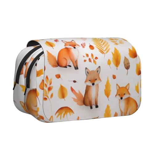 GMSGHJHDR Großes Federmäppchen, niedliches weißes Geister-Halloween-Muster, 3D-Druck, Doppel-Klappetui, Doppelreißverschluss, Stiftetasche, Schreibwaren-Aufbewahrung, Organizer für Schule, Studenten von GMSGHJHDR