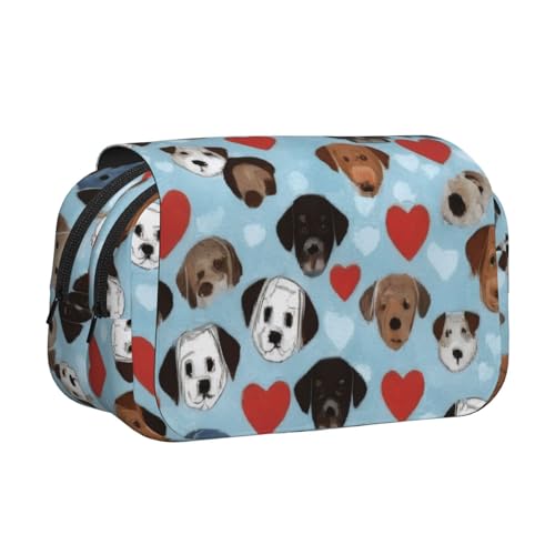 GMSGHJHDR Großes Federmäppchen, niedliches weißes Geister-Halloween-Muster, 3D-Druck, Doppel-Klappetui, Doppelreißverschluss, Stiftetasche, Schreibwaren-Aufbewahrung, Organizer für Schule, Studenten von GMSGHJHDR