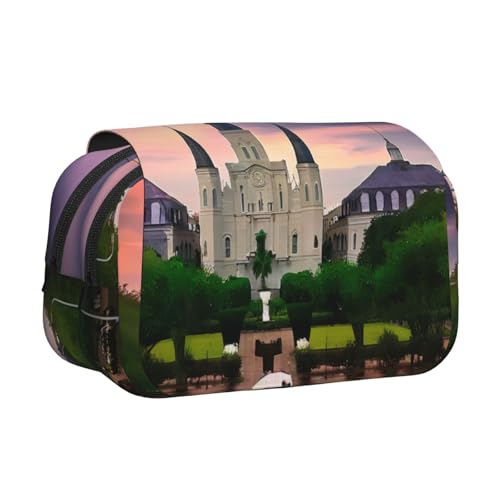 GMSGHJHDR Großes Federmäppchen mit 3D-Druck, doppeltes Klapp-Federmäppchen, Doppelreißverschluss, Stifteetui, Schreibwaren-Aufbewahrung, Organizer für Schule, Studenten, Mädchen, Jungen, Jackson von GMSGHJHDR