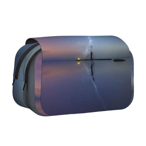 GMSGHJHDR Großes Federmäppchen mit 3D-Druck, doppeltes Klapp-Federmäppchen, Doppelreißverschluss, Stifteetui, Schreibwaren-Aufbewahrung, Organizer für Schule, Studenten, Mädchen, Jungen, Allein nach von GMSGHJHDR