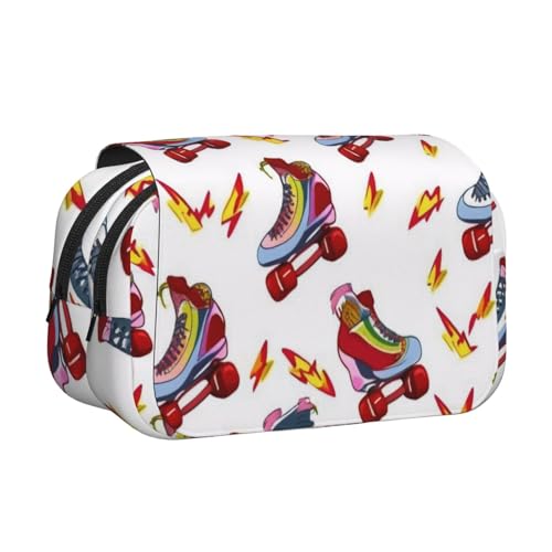 GMSGHJHDR Großes Federmäppchen mit Kuhfell-Druck, 3D-Druck, Doppel-Klappetui, Doppelreißverschluss, Stifteetui, Schreibwaren-Aufbewahrung, Organizer für Schule, Studenten, Mädchen, Jungen, Farbiger von GMSGHJHDR