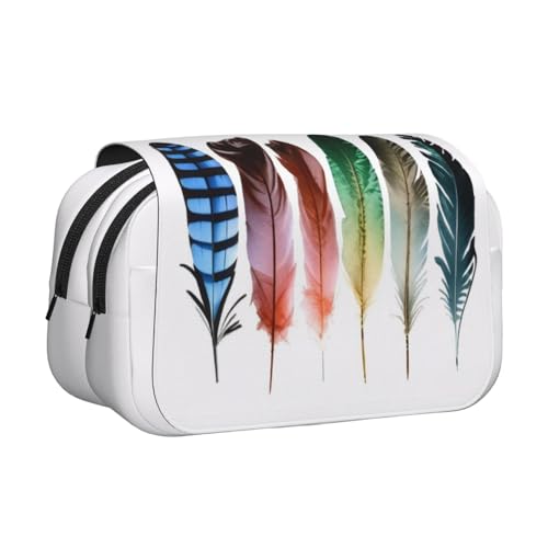 GMSGHJHDR Großes Federmäppchen mit Kuhfell-Druck, 3D-Druck, Doppel-Klappetui, Doppelreißverschluss, Stifteetui, Schreibwaren-Aufbewahrung, Organizer für Schule, Studenten, Mädchen, Jungen, Bunte von GMSGHJHDR