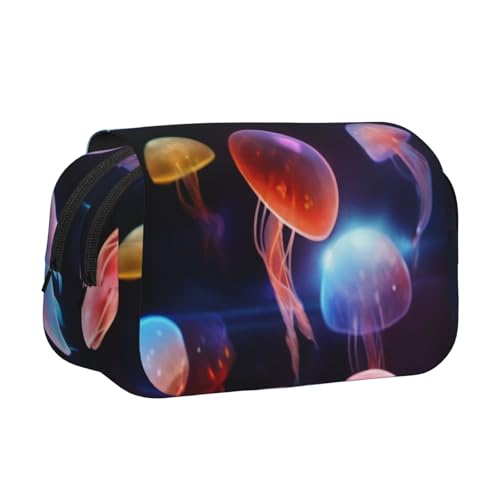 GMSGHJHDR Großes Federmäppchen mit Kuhfell-Druck, 3D-Druck, Doppel-Klappetui, Doppelreißverschluss, Stifteetui, Schreibwaren-Aufbewahrung, Organizer für Schule, Studenten, Mädchen, Jungen, Bunte von GMSGHJHDR