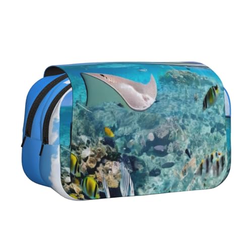 GMSGHJHDR Großes Federmäppchen mit Kuhfell-Druck, 3D-Druck, Doppel-Klappetui, Doppelreißverschluss, Stifteetui, Schreibwaren-Aufbewahrung, Organizer für Schule, Studenten, Mädchen, Jungen, Bunte von GMSGHJHDR