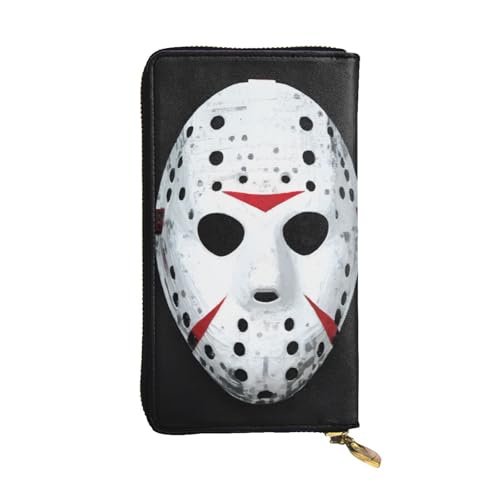 GMSGHJHDR Horror Skull Lange Leder Geldbörse für Damen mit Reißverschluss - PU Leder Geldbörse mit mehreren Kartenfächern und Münzfach, Stilvolle Clutch Phone Card Holder, Größe 3D, Einheitsgröße, von GMSGHJHDR