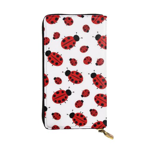 GMSGHJHDR Ladybug Lange Leder Geldbörse für Frauen mit Reißverschluss - PU Leder Geldbörse mit Mehrere Kartenfächer und Münzfach, Stilvolle Clutch Phone Card Holder, Größe 3D, Einheitsgröße, von GMSGHJHDR