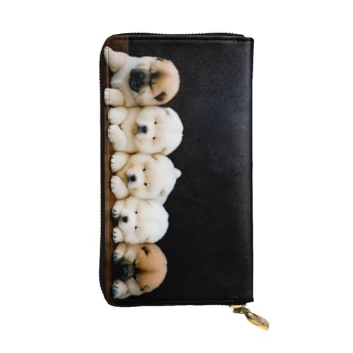 GMSGHJHDR Lazy Dog Lange Ledergeldbörse für Frauen mit Reißverschluss - PU Leder Geldbörse mit mehreren Kartenfächern und Münzfach, stilvolle Clutch Phone Card Holder, Größe 3D, Einheitsgröße, von GMSGHJHDR