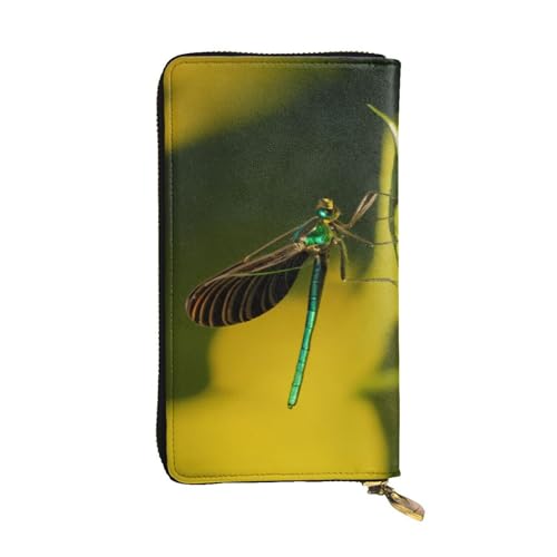 GMSGHJHDR Libelle Lange Leder Geldbörse für Damen mit Reißverschluss - PU Leder Geldbörse mit mehreren Kartenfächern und Münzfach, Stilvolle Clutch Phone Card Holder, Größe 3D, Einheitsgröße, von GMSGHJHDR