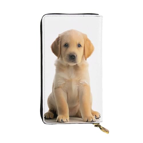 GMSGHJHDR Puppy Dog Long Leather Wallet for Women with Zip - Pu Leather Purse with Multiple Card Slots and Coin Pocket, Stylish Clutch Phone Card Holder, Größe 3D, Einheitsgröße, Minimalistisch von GMSGHJHDR