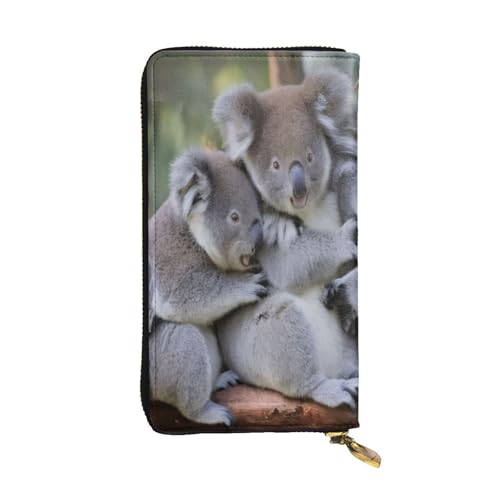 GMSGHJHDR Süße Koala Lange Leder Geldbörse für Frauen mit Reißverschluss - PU Leder Geldbörse mit Mehrere Kartenfächer und Münzfach, Stilvolle Clutch Phone Card Holder, Größe 3D, Einheitsgröße, von GMSGHJHDR