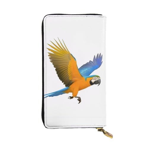 GMSGHJHDR Süße Papageien Lange Leder Geldbörse für Frauen mit Reißverschluss - PU Leder Geldbörse mit mehreren Kartenfächern und Münzfach, Stilvolle Clutch Phone Card Holder, Größe 3D, Einheitsgröße, von GMSGHJHDR