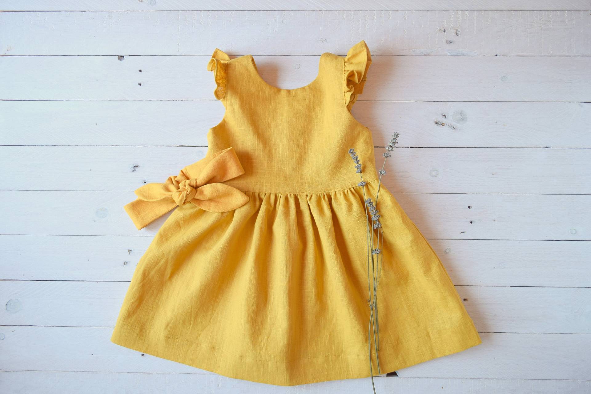 Leinenkleid Für Mädchen, Zeremonienkleid Mädchen von GMStileSenzaTempo