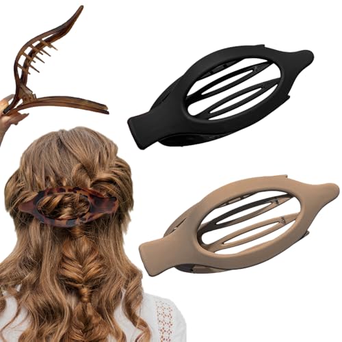 French Hair Clip, 2025 Neu 2 Stück Rutschfest Haarklammern für Damen, Groß Haarklammern Französisch Haarspangen Flach Sicherer Halt Innenzähne Haar Krallen für Dünnes Haar und Dickes Haar (Stil 3) French Hair Clip, 2025 Neu 2 Stück Rutschfest Haarklammern für Damen, Groß Haarklammern Französisch Haarspangen Flach Sicherer Halt Innenzähne Haar Krallen für Dünnes Haar und Dickes Haar (Stil 3) von GMTEO