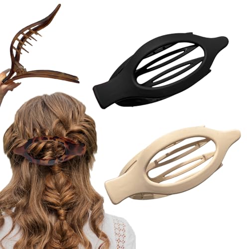 French Hair Clip, 2025 Neu 2 Stück Rutschfest Haarklammern für Damen, Groß Haarklammern Französisch Haarspangen Flach Sicherer Halt Innenzähne Haar Krallen für Dünnes Haar und Dickes Haar (Stil 5) French Hair Clip, 2025 Neu 2 Stück Rutschfest Haarklammern für Damen, Groß Haarklammern Französisch Haarspangen Flach Sicherer Halt Innenzähne Haar Krallen für Dünnes Haar und Dickes Haar (Stil 5) von GMTEO