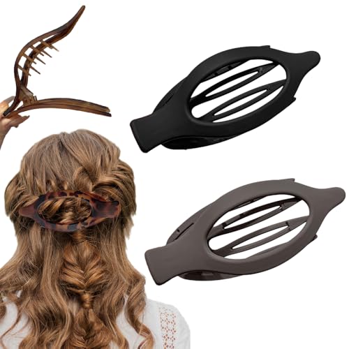 French Hair Clip, 2025 Neu 2 Stück Rutschfest Haarklammern für Damen, Groß Haarklammern Französisch Haarspangen Flach Sicherer Halt Innenzähne Haar Krallen für Dünnes Haar und Dickes Haar (Stil 2) French Hair Clip, 2025 Neu 2 Stück Rutschfest Haarklammern für Damen, Groß Haarklammern Französisch Haarspangen Flach Sicherer Halt Innenzähne Haar Krallen für Dünnes Haar und Dickes Haar (Stil 2) von GMTEO