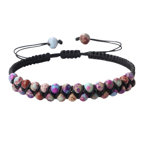 GMVVAC Kristall Armband, Armbänder Aus Natursteinkristall, Roter Achat, Doppellagig, Modisches Meditationsarmband, Verstellbare Geflochtene Armbänder Für Frauen Und Männer GMVVAC Kristall Armband, Armbänder Aus Natursteinkristall, Roter Achat, Doppellagig, Modisches Meditationsarmband, Verstellbare Geflochtene Armbänder Für Frauen Und Männer von GMVVAC