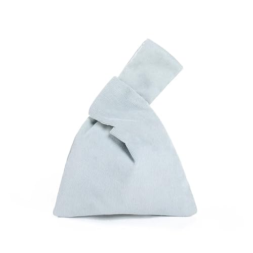 Corduroy Damen Handtaschen Knoten Handgelenk Einkaufstasche Wiederverwendbare Einkaufstasche Leichte Tote Handtaschen und Münzgeldbörsen für Spaziergänge, Blau, Einheitsgröße von GMVZGQW