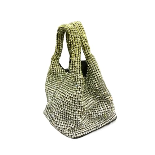 GMVZGQW Clutch mit Griff und Strasssteinen, glänzend, für Spaziergänge, gelb, Einheitsgröße von GMVZGQW