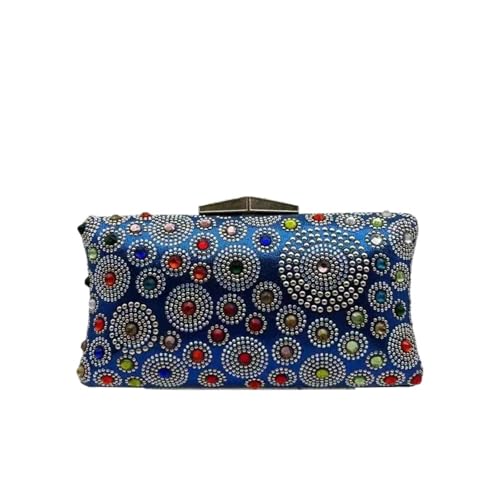 Mehrfarbige Damentasche mit leuchtendem Diamant-Design, Abendessenkleid mit eleganter Damen-Clutch für Spaziergänge, R.blue, Einheitsgröße von GMVZGQW