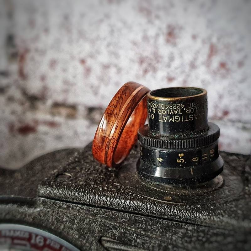 Santos Palisander Ehering Mit Versetzter Kupferdrahteinlage von GMWoodStock