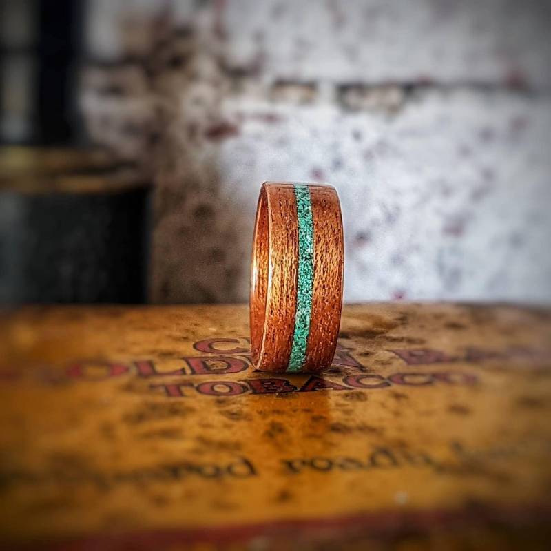 Sapele Bugholzring Mit Türkis Inlay von GMWoodStock