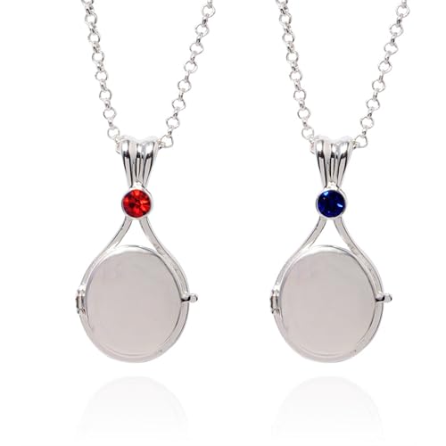 GMXJGZ 2 StüCk H2o PlöTzlich Meerjungfrau Kette H2o Kette H2o Plotzlich Meerjungfrau Mermaid Medaillon AnhäNger Amulett-Meerjungfrau-AnhäNger Geeignetes Geschenk FüR Frauen (Rubin- Und Saphir-Typ) von GMXJGZ