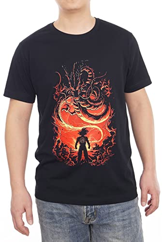 Dragon Son Goku Ball Kakarot Shenlong Drachen Super Saiyajin Master Roshi Japanisch Manga 100% Baumwolle Anime Men's T-Shirt（Schwarz,XXL von GMYG