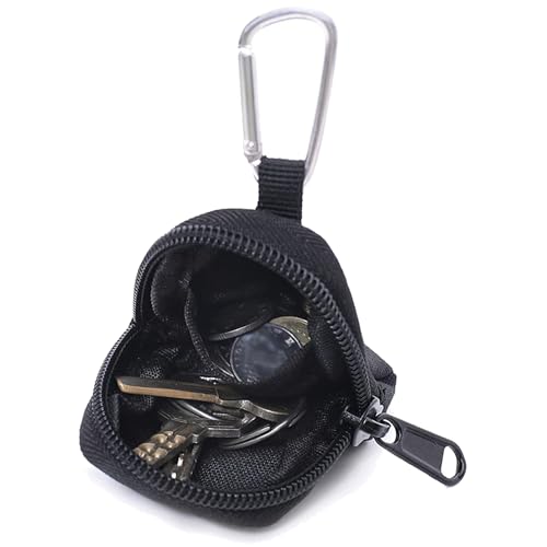 GMYIAK Coin Purse mit Reißverschluss, Change Purses kleine Organizer Taschen Canvas für zu Hause, Münze Geldbeutel Schlüsselanhänger Taschen für Taille Pack (Schwarz) von GMYIAK