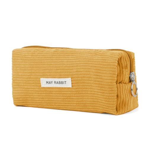 GMYIAK Kord-Bleistifttasche FedermäPpchen MäDchen GroßEs FedermäPpchen Mit ReißVerschluss FüR Jungen MäDchen Erwachsene Studium Must Haves Schule Schulsachen Aesthetic MäPpchen Teenager(Gelb) von GMYIAK