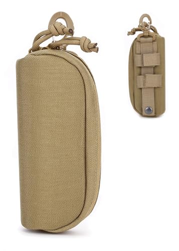 GMYIAK Tragbare Taktisches Brillenetui für Outdoor Brillenetui Mit Haken Zum Befestigen Am Gürtel Wasserfest Stoßfeste Schutzbox Sonnenbrillen Etui Bergsteigen Reisen Brillentasche(khaki) von GMYIAK