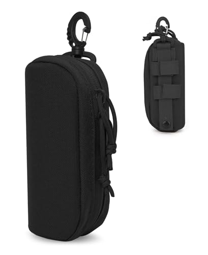 GMYIAK Tragbare Taktisches Brillenetui für Outdoor Brillenetui Mit Haken Zum Befestigen Am Gürtel Wasserfest Stoßfeste Schutzbox Sonnenbrillen Etui Bergsteigen Reisen Brillentasche (schwarz) von GMYIAK