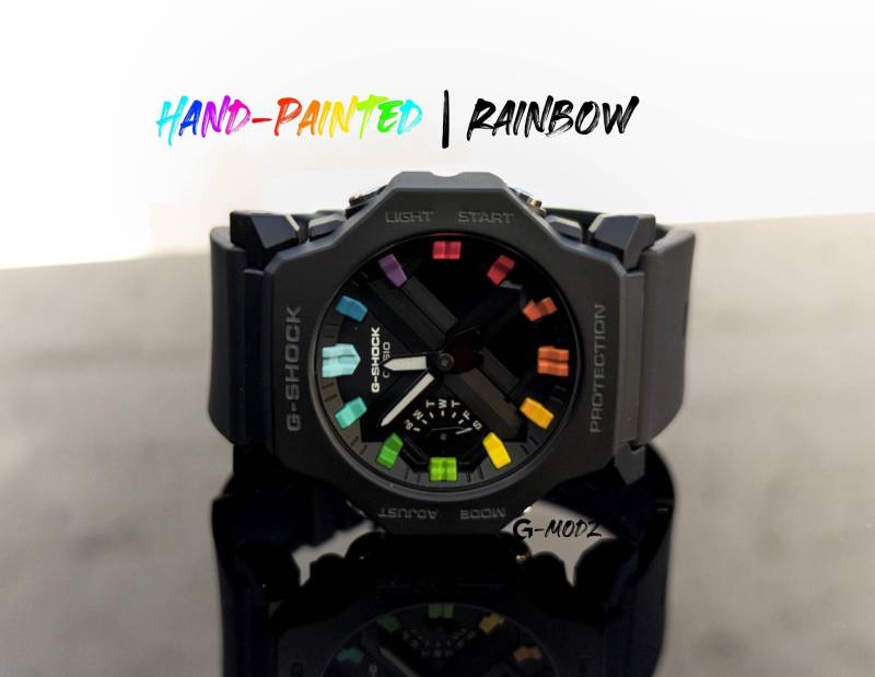 Handbemaltes Casio G Schock Ga-2300 Rainbow Mod | Personalisierte Armbanduhr Einzigartige Casioak Inspirierte Uhr Kräftige Farben Sammler Handbemaltes Casio G Schock Ga-2300 Rainbow Mod | Personalisierte Armbanduhr Einzigartige Casioak Inspirierte Uhr Kräftige Farben Sammler von GModz