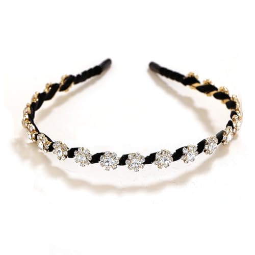 GNALIA 1 STÜCKE Strass Haarband,Haarreifen mit Perlen Kopfschmuck,Hochzeit Braut Stirnband, Braut Haarreif Elegante Hochzeit Zubehör von GNALIA