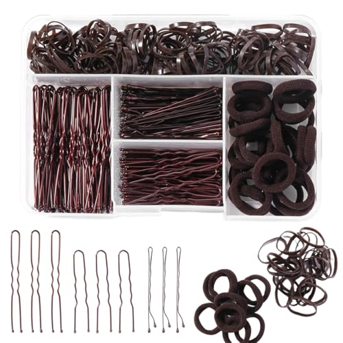 1 Set Haarnadeln Klein Bobby Pins Set Haarklammern U-förmige Haarnadeln, Hair Pins, Durchsichtige Haargummi mit Aufbewahrungsbox für Frauen Mädchen, Metal Haarklammern Damen Hair Accessories von GNALIA