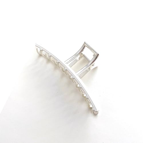 GNALIA 1 Stück Metall Haarklammer Groß, claw clip haar klammern,Rutschfester Haarspangen Damen Haar mit Starkem Halt, für Damen Mädchen dickes und dünnes Haar,Silber von GNALIA